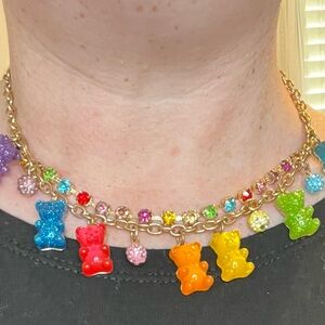 Betsey Johnson teddy bear necklace